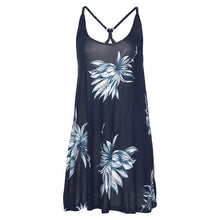 Load image into Gallery viewer, Women's summer beach print vest dress female O-neck fashion casual light color dress Slim loose wild vestidos verano 2019