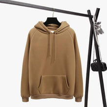 Load image into Gallery viewer, 2018 Fashion Solid Color Autumn And Winter Plus Velvet Loose Women's Sweatshirt Hooded Collar Long Sleeve Casual Sky Blue Hoodie
