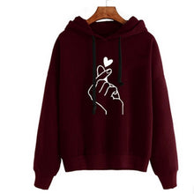 Load image into Gallery viewer, Harajuku Unisex Hoodies Sweatshirt Pullover Tops Autumn Winter Women Men Unisex Heart Printed Hooded Casual Long-sleeved Coat
