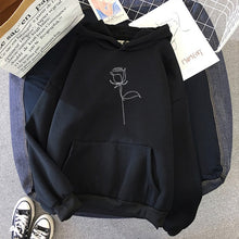 Load image into Gallery viewer, Autumn Streetwear Rose Flower Printing Hoodies Pullovers Fashion Harajuku Winter Hoodie Women Loose Korean Style Sweatshirt
