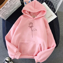 Load image into Gallery viewer, Autumn Streetwear Rose Flower Printing Hoodies Pullovers Fashion Harajuku Winter Hoodie Women Loose Korean Style Sweatshirt
