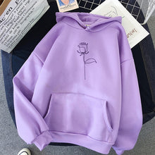 Load image into Gallery viewer, Autumn Streetwear Rose Flower Printing Hoodies Pullovers Fashion Harajuku Winter Hoodie Women Loose Korean Style Sweatshirt
