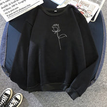 Load image into Gallery viewer, Autumn Streetwear Rose Flower Printing Hoodies Pullovers Fashion Harajuku Winter Hoodie Women Loose Korean Style Sweatshirt
