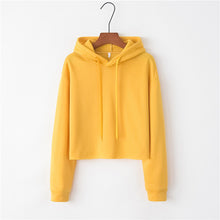 Load image into Gallery viewer, Oulylan Women Hoodies Sweatshirts Ladies Crop Top Short Long Sleeve Pullovers Girls Sexy Casual Hooded Sweatshirt

