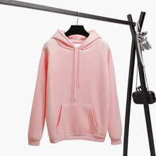 Load image into Gallery viewer, 2018 Fashion Solid Color Autumn And Winter Plus Velvet Loose Women's Sweatshirt Hooded Collar Long Sleeve Casual Sky Blue Hoodie
